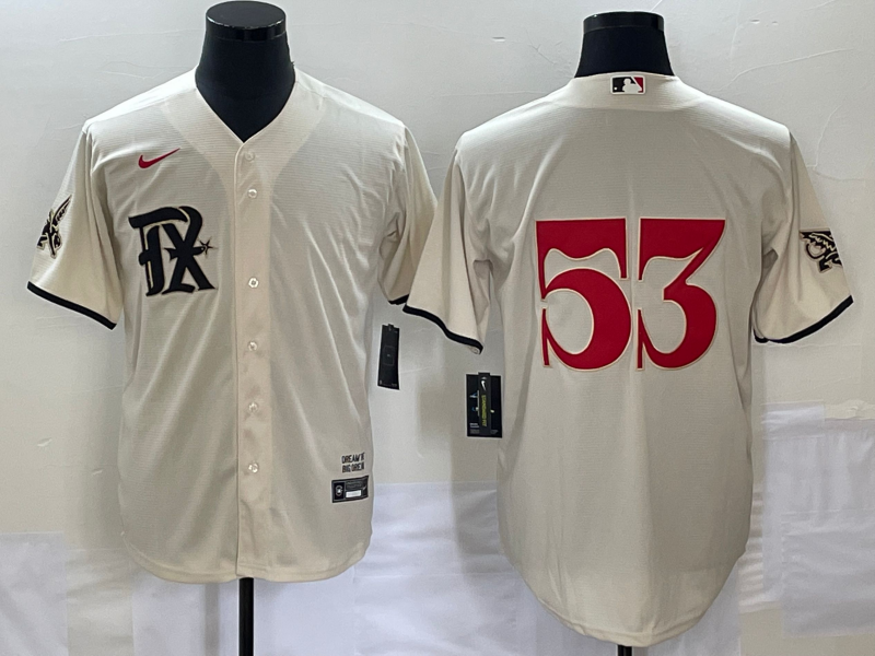 Men's Texas Rangers Adolis Garcia #53 Cream 2023 City Connect Jersey